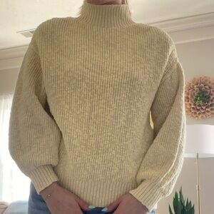 Aerie Yellow Oversized Ribbed Women's Cotton Sweater